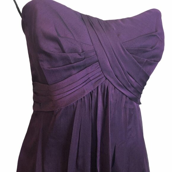 NWT Belsoie Strapless Purple Chiffon Formal Gown Size 6 - Picture 2 of 7